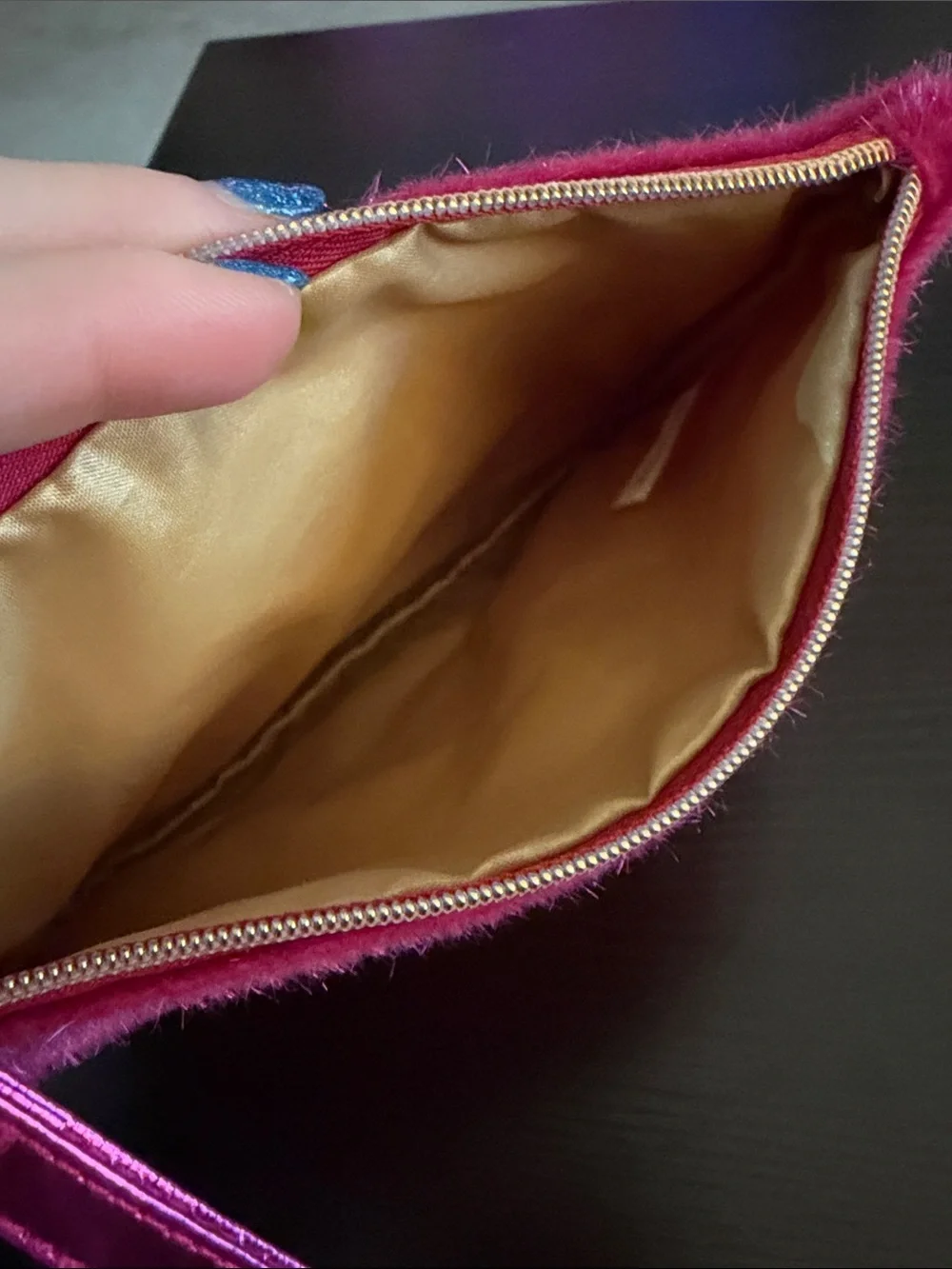 Ipsy Glam Bag December 2016 hot pink fuzzy faux fur